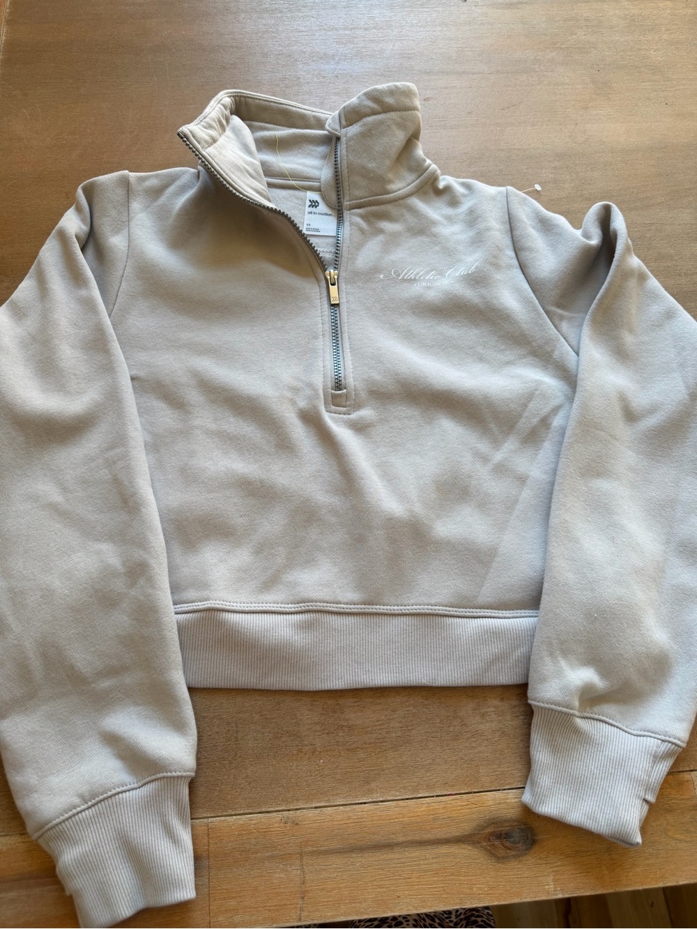 all in motion Women's Beige Quarter-Zip Fleece Pullover